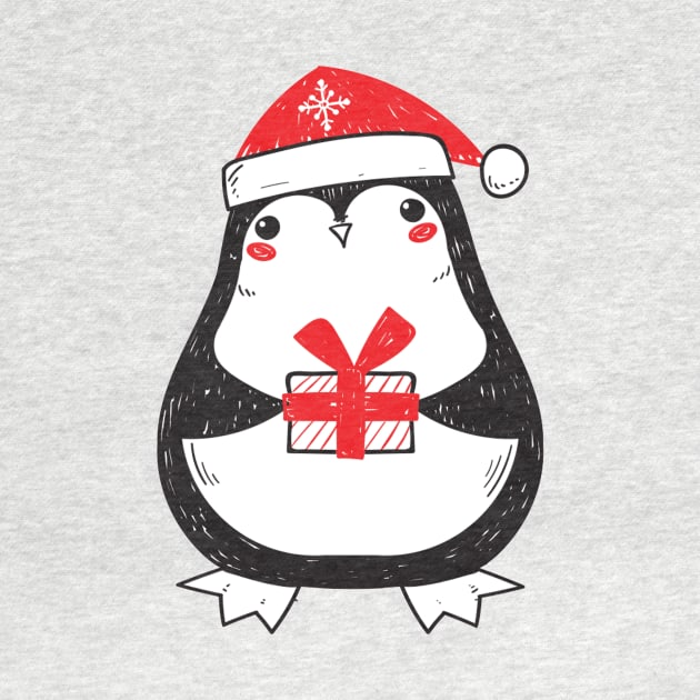 Cheerful Christmas Penguin by Korry